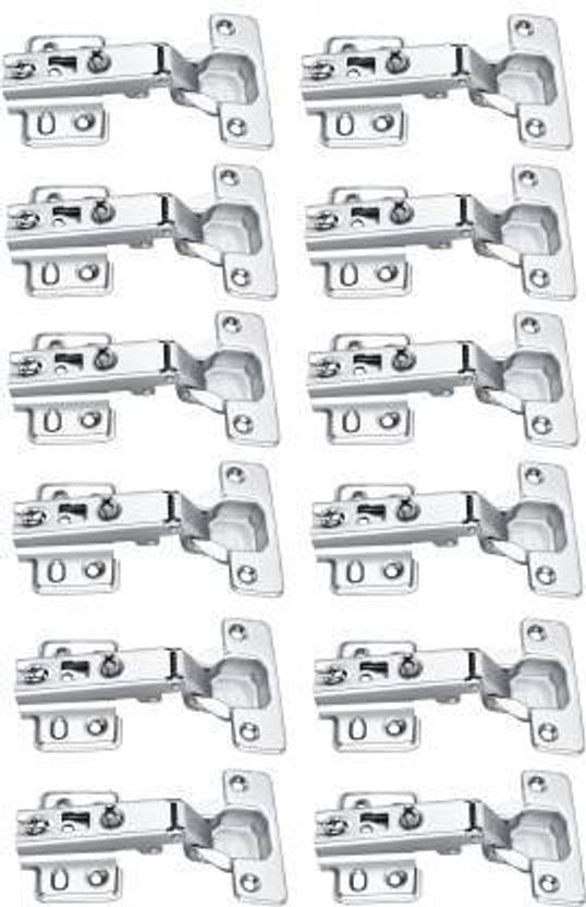 HMS Steel Auto Close Slide On Concealed Hinges Pack of 12 Concealed Hinge(Silver Pack of 12)
