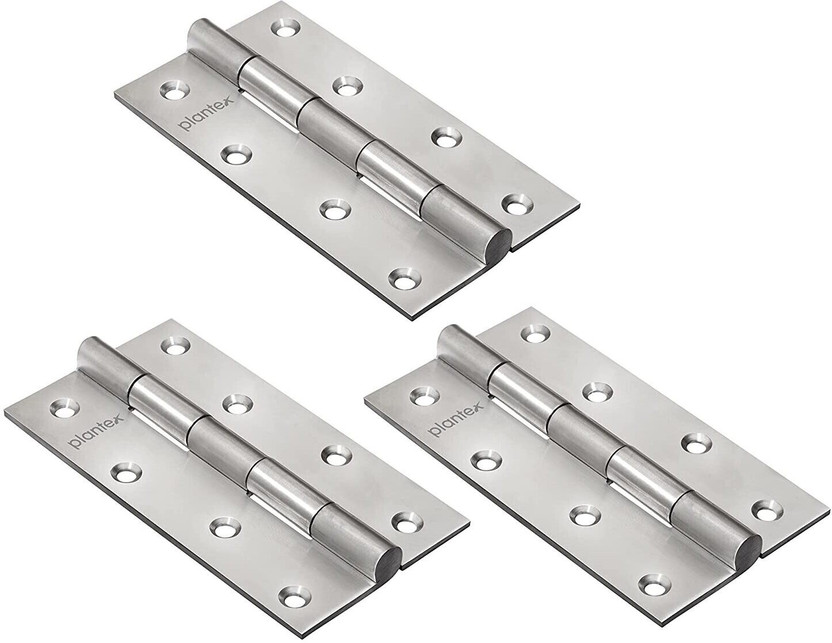 Plantex Heavy Duty Stainless Steel Door Hinges 5 inchx12 Gauge/2.5mm Thickness for Door Butt/Mortise Hinge(Satin Matt Pack of 3)
