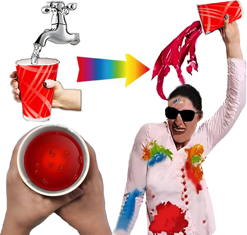 Aseenaa Magical Reusable Glass to Normal Water Into Food Grade Colourful Water in Second Holi Color Powder Pack of 5(Red, 180 g)