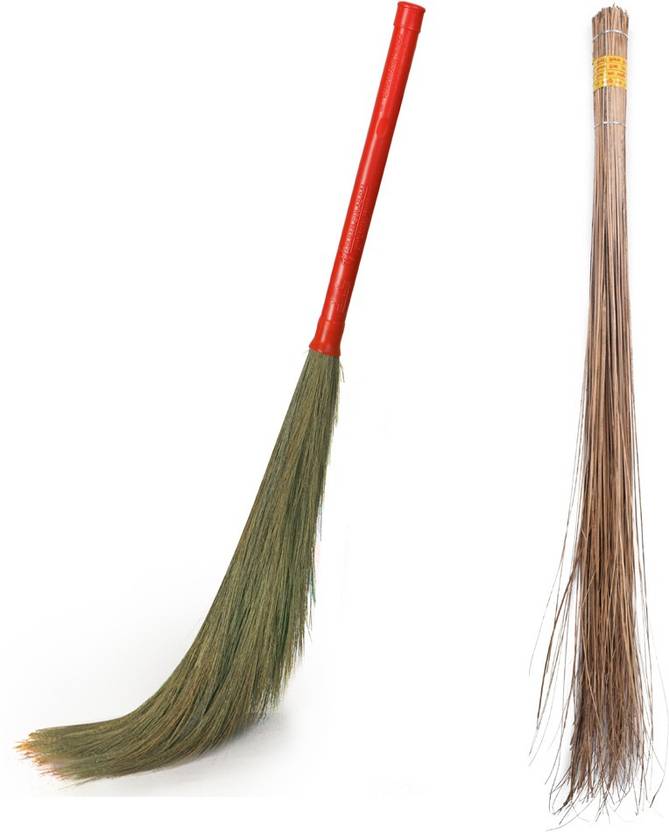 Hari Ram Gulab Rai Brooms Combo Bamboo Coconut Fibre Seek Jhadu