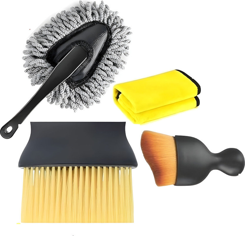 Bizbee 4 Microfiber Duster Brush Interior&Exterior Car Cleaning Combo Broom