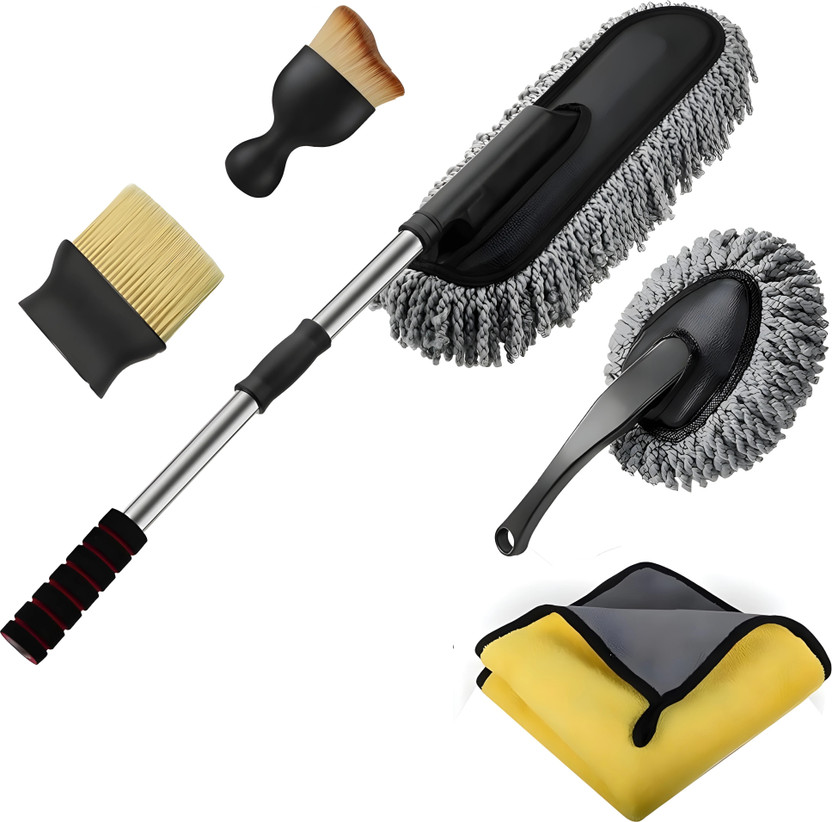 Bizbee 5Pcs Detailing Microfiber Car Duster Brush Interior&Exterior Car Cleaning Combo Duster