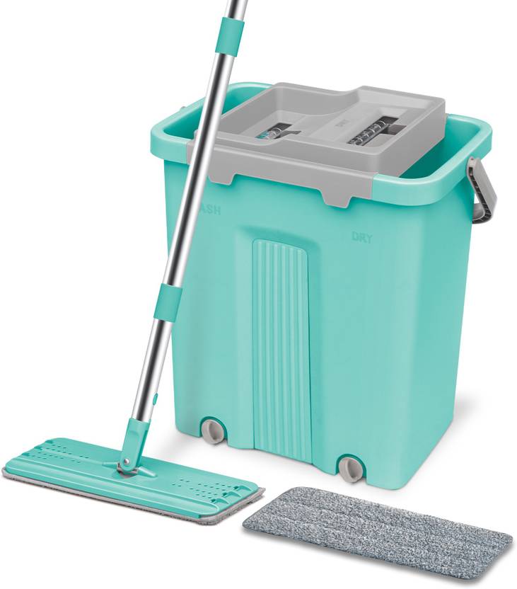 Spotzero by Milton Sterling Flat Mop With Bucket Cleaning Mop Dry