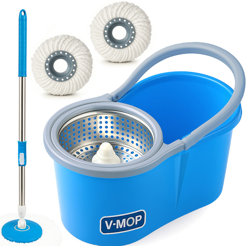 V-MOP Premium Classic Spin Mop Bucket Floor Cleaner Set -H1 Mop Set, Mop, Cleaning Wipe, Bucket, Dustbin, Mop Refill, Broom, Kitchen Wiper, Dustpan