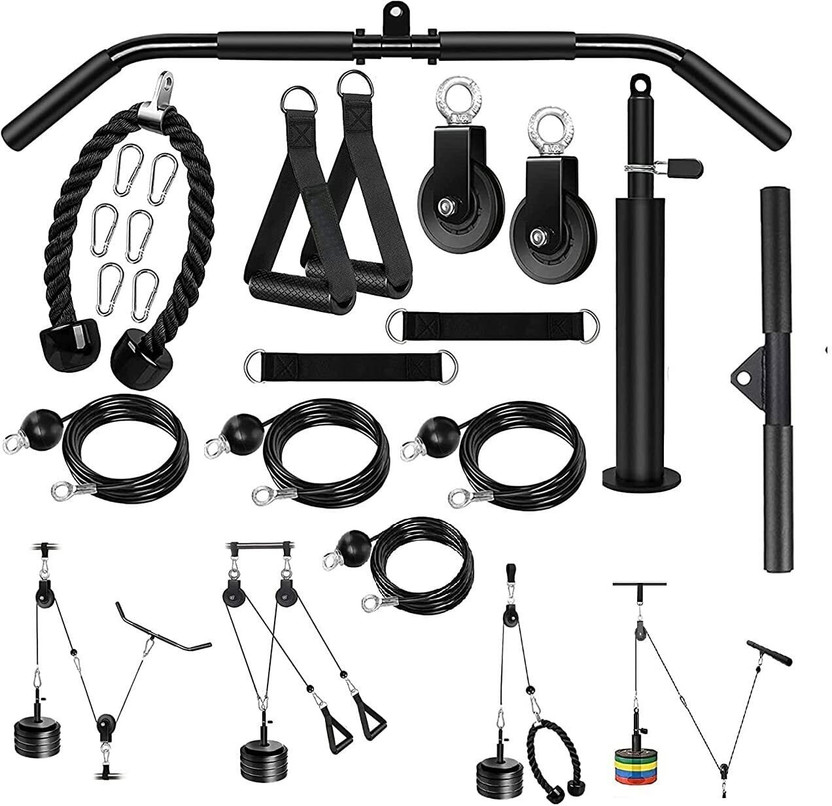 IRIS Fitness LAT and Lift Pulley System Gym Home Gym Combo