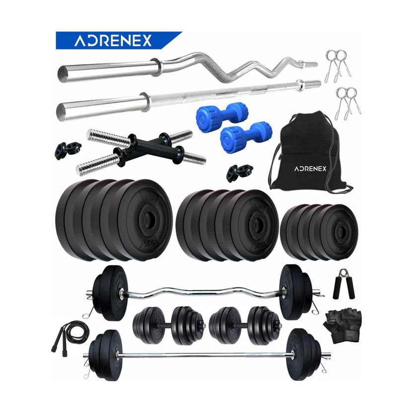 Adrenex 40 kg Barbells, Dumbbells and Accessories Home Gym Combo