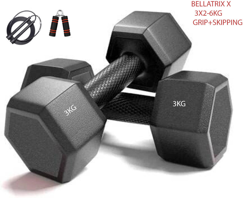 BELLATRIX X 3kg pvc hex dumbell set Fitness Accessory Kit Kit