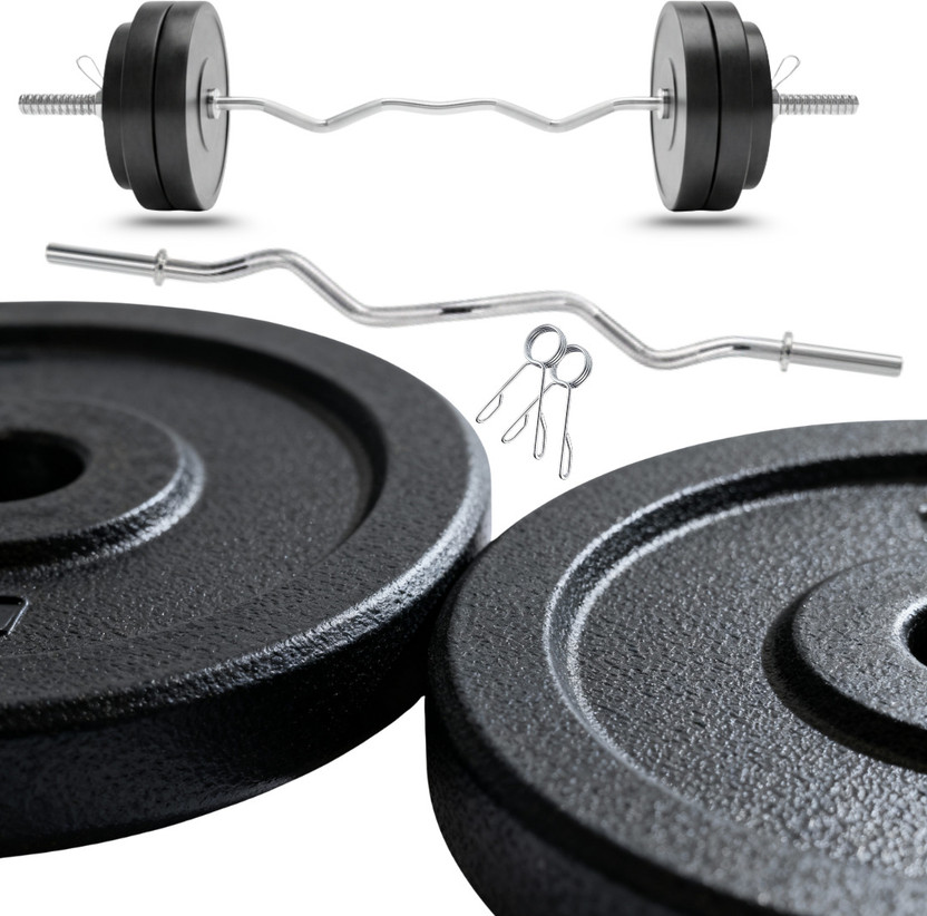 FIRE FITNESS 10 kg gym set for home | Rubber weight plates 10kg combo Home Gym Combo