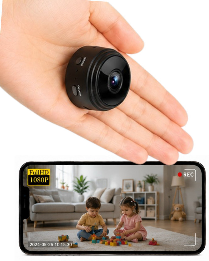 OSQD WiFi Mini CCTV Camera HD 1080P Built-in Battery Mobile Monitoring Security Camera(64 GB, 1 Channel)