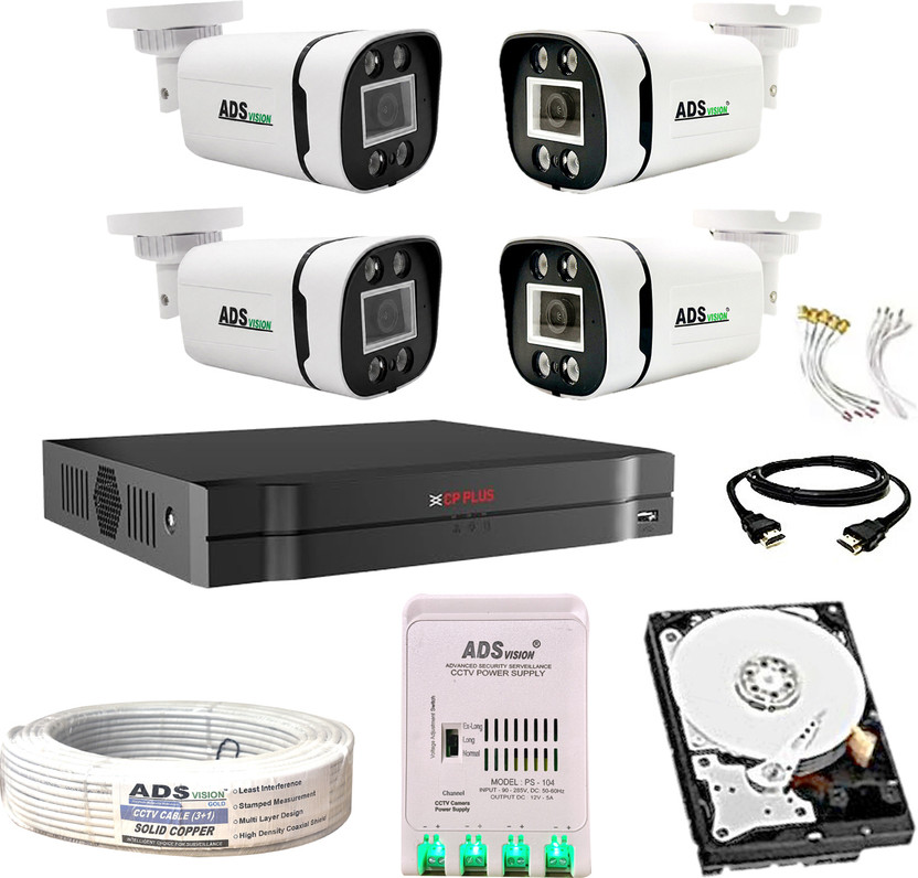 CP PLUS 4CH. Hybrid DVR, 4BULLET CAMERA COLOUR VIEW NIGHT VISION COMBO SET 500GB HDD Security Camera(500 GB, 4 Channel)