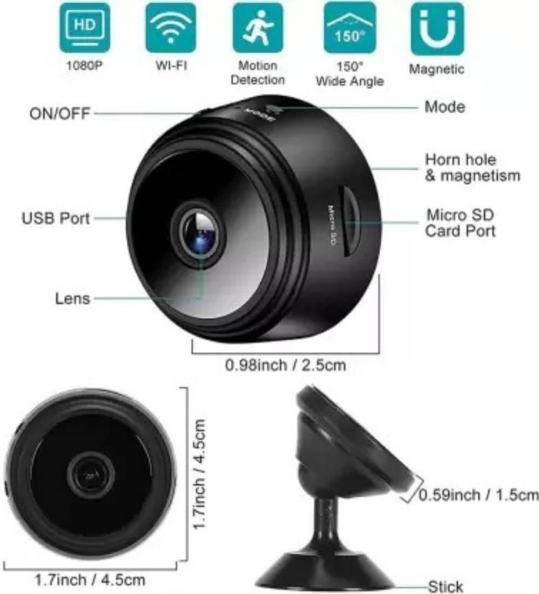 TECUSION CCTV WIFI Dual Lens Camera Ptz 360° Smart Surveillance Night Vision 2way Audio Security Camera(64 GB, 1 Channel)