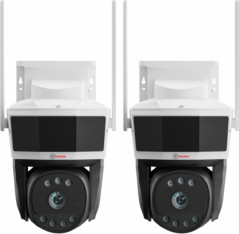 Trueview Pack of 2 3MP WiFi Pan Tilt CCTV Cameras | 10X Zoom | Human Detection Security Camera(256 GB, 2 Channel)