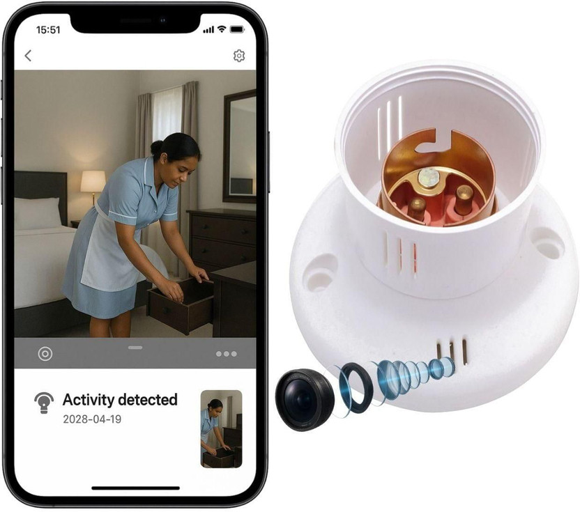 KIFEBITE Bulb Holder Spy WiFi Camera Hidden 1080p Wireless Security Camera Home & Office Spy Camera(1 Channel)