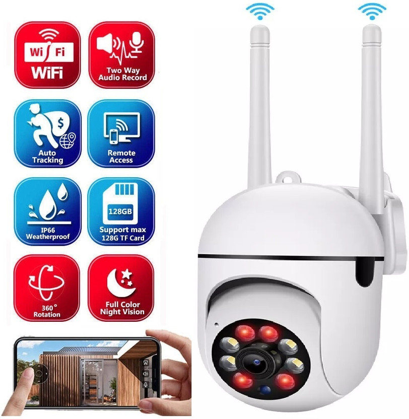 SIOVS WiFi Enabled CCTV | 4MP HD Quality | Alarm System | Talk Function Security Camera(128 GB, 1 Channel)
