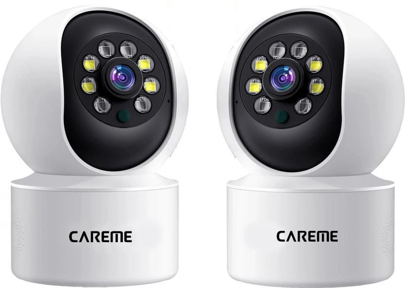 CareME 4MP 360 HD Two Way Talk DUAL Color Vision Home,Shop,Office,Baby & Pet Monitor Security Camera(2 Wifi Camera combo Supported each camera 128 GB, 2 Channel)