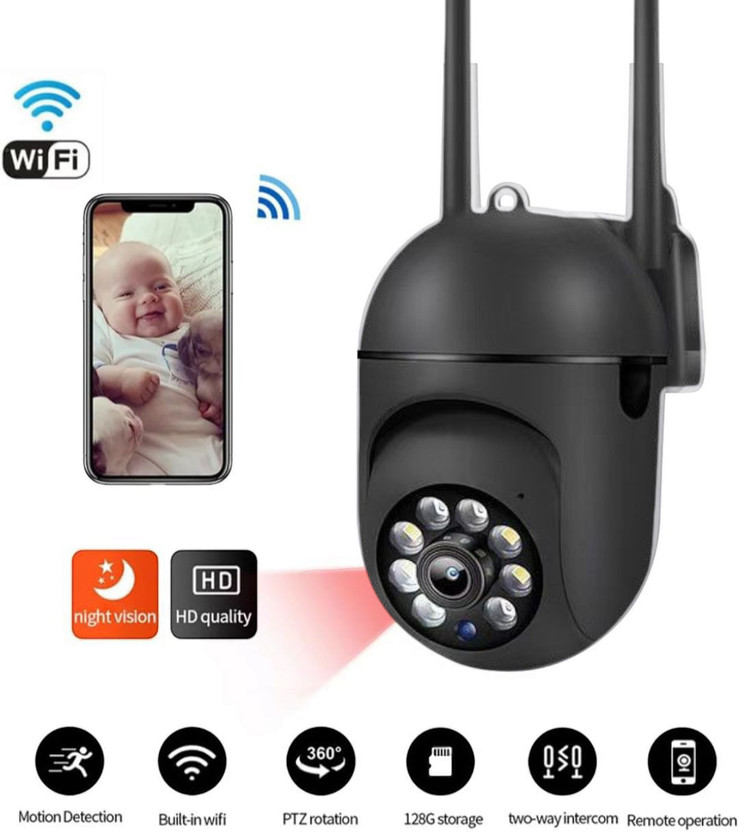 favone 4 mp 10XZOOM HD Wireless Smart Mini PTZ Color Night Vision 1080p Indoor Security Camera(No GB, 7 Channel)