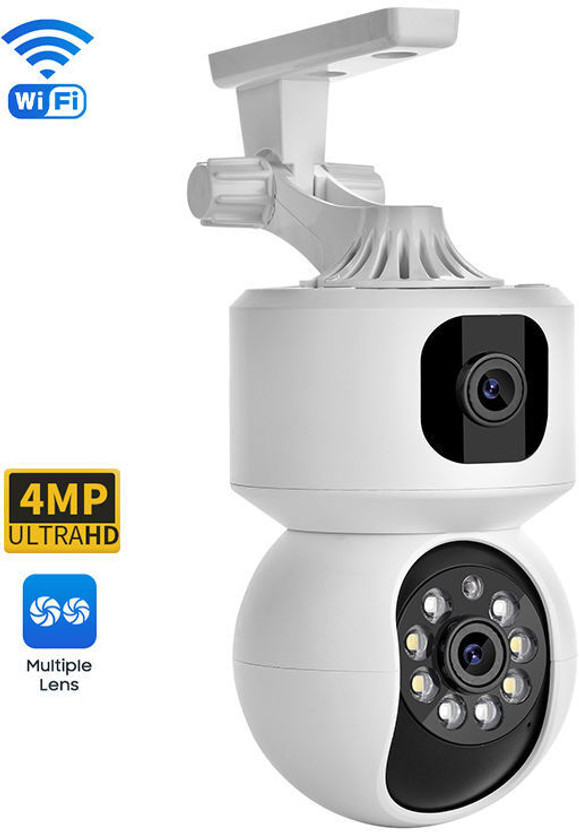 VisionCam 4MP FHD PTZ Outdoor | 360° Pan & Tilt | Night Vision Ai detection Security Camera(SD Card Support upto 128 GB, 2 Channel)