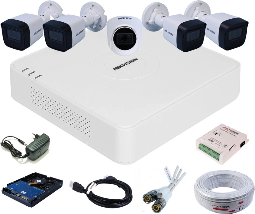 HIKVISION 8 CHANNAL HD DVR 1080P,Outdoor & Indoor Cameras Day & Nightvision 1080P 5Pcs Security Camera(500 GB, 8 Channel)