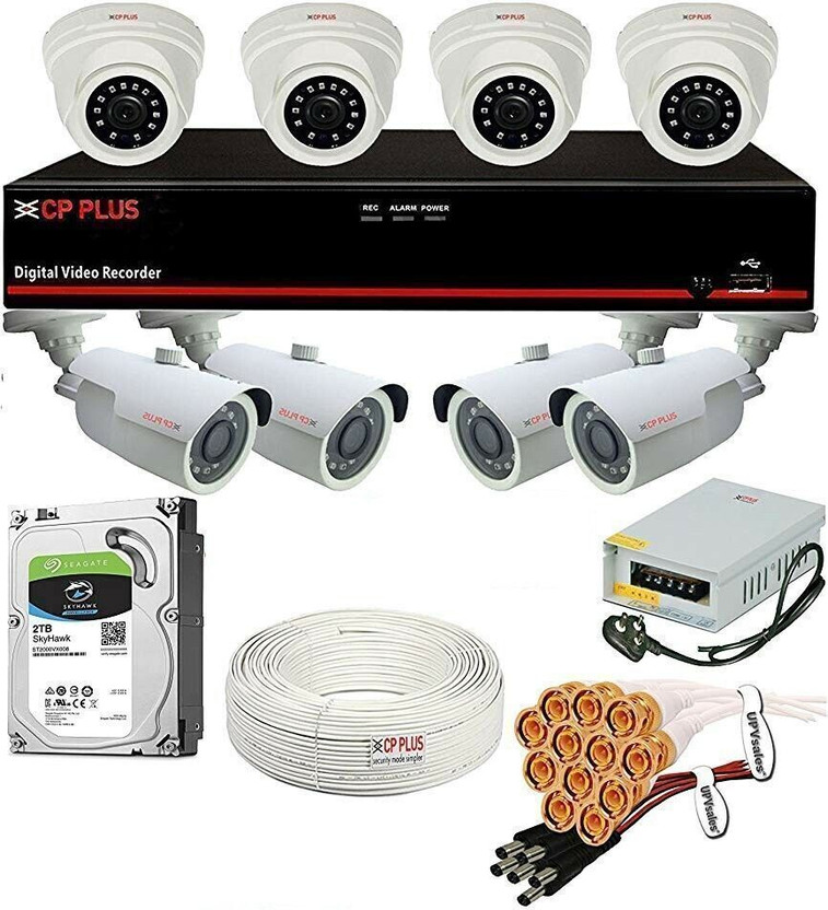 CP PLUS CP PLUS Full CCTV Combo Set Kit (8Ch DVR + 8Nos. 2.4 Megapixel Camera + 1TB Hdd Security Camera(1 TB, 4 Channel)