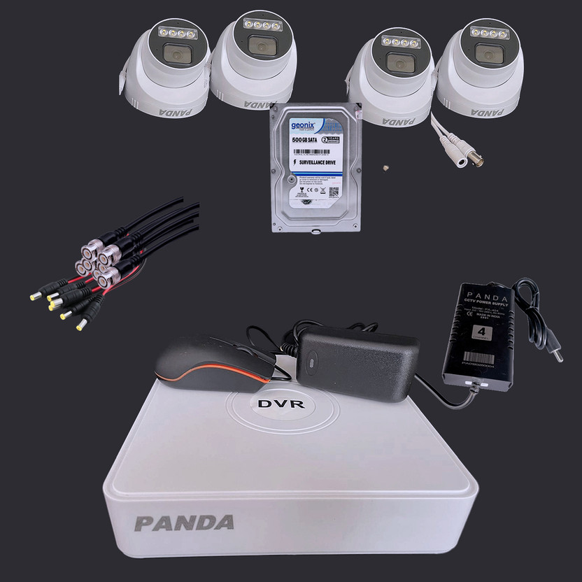 Panda 5MP CCTV Kit with 4 Dome Cameras, 4CH DVR, 500GB HDD, Security Camera(500 GB, 4 Channel)