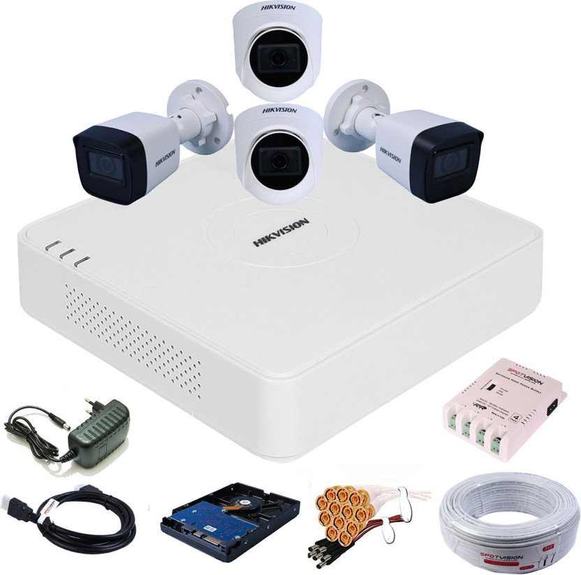 HIKVISION 4 CHANNEL TURBO HD DVR 1080P,2MP TURBO HD Outdoor & Indoor Security Camera(500 GB, 4 Channel)