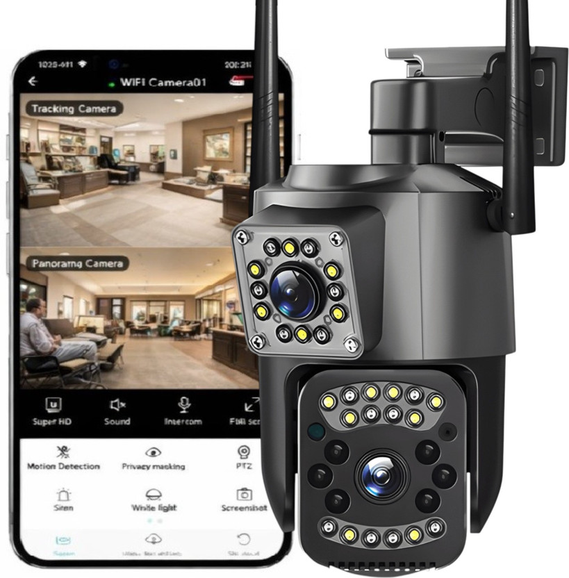 Cxoen Dual Lens CCTV Camera PTZ + Bullet Indoor Home Security Camera(128 GB, 1 Channel)