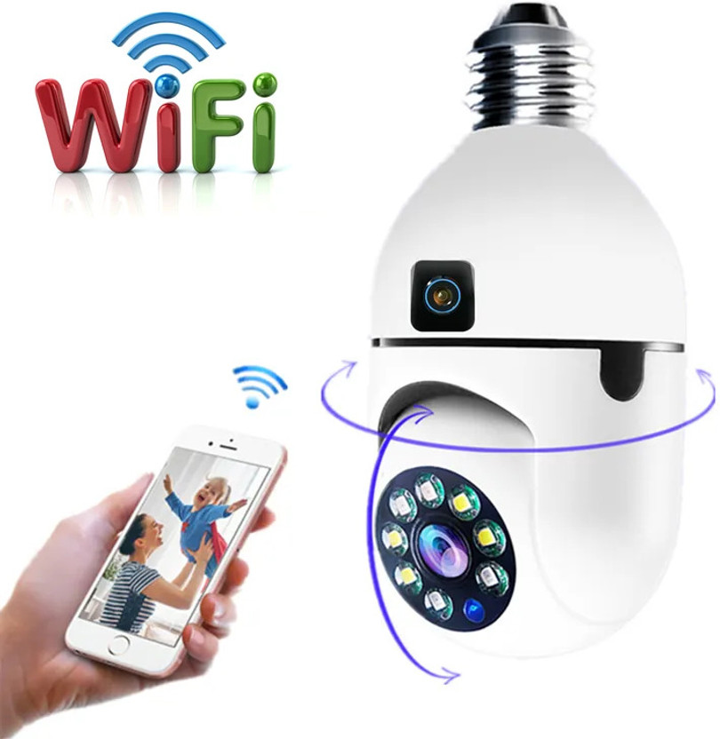 Cxoen Dual Lens Wireless Bulb Monitor – Smart Night Vision & Cloud Play Security Camera(128 GB, 1 Channel)