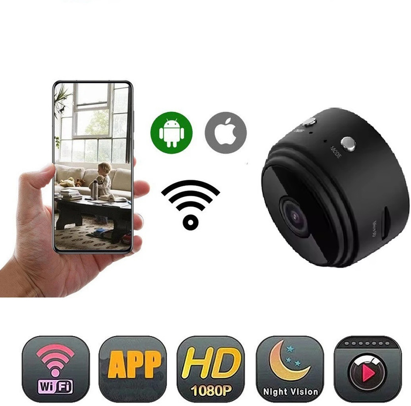 SIOVS Portable Spy CCTV Camera – WiFi 1080P Hidden Cam with Magnetic Mount Security Camera(64 GB, 1 Channel)