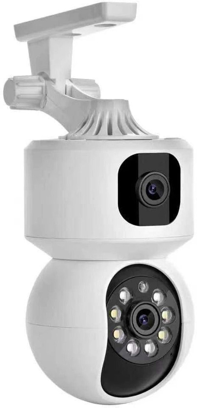 Grousale 5+5 MP UHD Wifi Indoor Dual Lens/Screen Bullet+PTZ Security Camera Security Camera(1 Channel)
