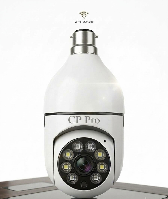 CP PRO Smart Wireless Wi-Fi Light Bulb Security Camera for Home & Shop | 360 Degree Vie Security Camera(128 GB, 2 Channel)