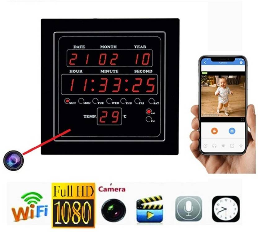 Bs Spy Wireless HD WiFi Hidden Digital Wall Clock Home Security