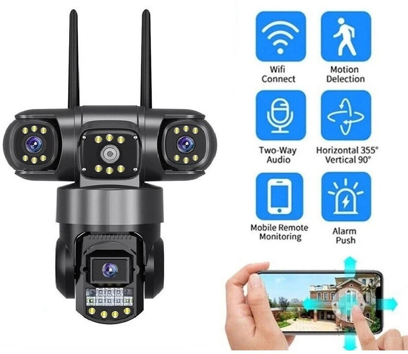 Okxmz 8MP Smart Home WiFi Camera with Motion Alerts, PTZ View & IR Lighting Security Camera(128 GB, 1 Channel)