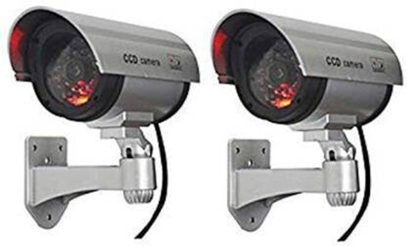 WOLBLIX Realistic Look Dummy Security CCTV Bullet Camera with LED Light Indication(Pack Of 2 ) Security Camera Security Camera