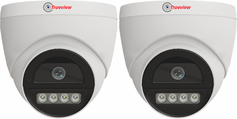Trueview Pack of 2 | 2MP Dual Light Dome CCTV Camera Kit with Night Vision and Waterproof Security Camera(2 TB)