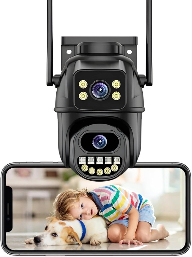 SIOVS 4+4MP Dual Lens WiFi Camera HD CCTV Pan Tilt Night Vision Smart Monitoring Security Camera(128 GB, 1 Channel)
