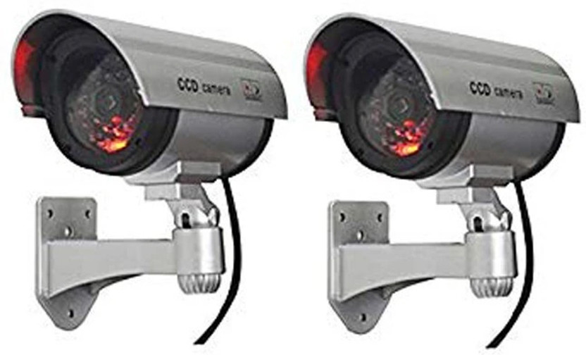 SUKHAD Realistic Look Dummy Security CCTV Bullet Camera with LED Light Indication(Pack Of 2 ) Security Camera