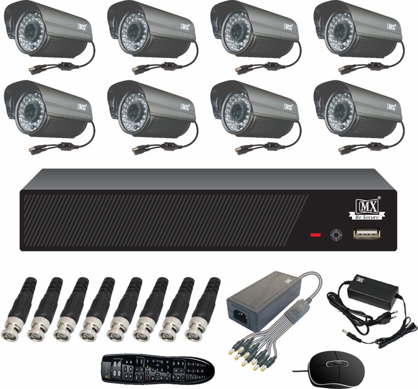 MX MX MX CCTV Cameras Kit 8 Channel Analog System w/ Analog Camera BNC DC pin & 1 DVR Security Camera(8 Channel) - Flipkart Deal