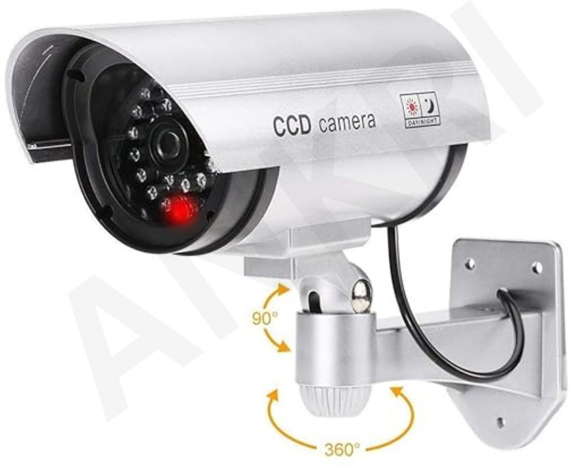 ANKRI Dummy Bullet CCTV Camera with Flashing Red LED Light (Fake Security) Security Camera(1 Channel)