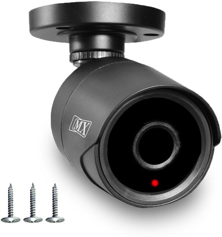 MX Dummy Fake Security Wireless Bullet CCTV Outdoor Camera Flashing Light Black D8 Security Camera(1 Channel)