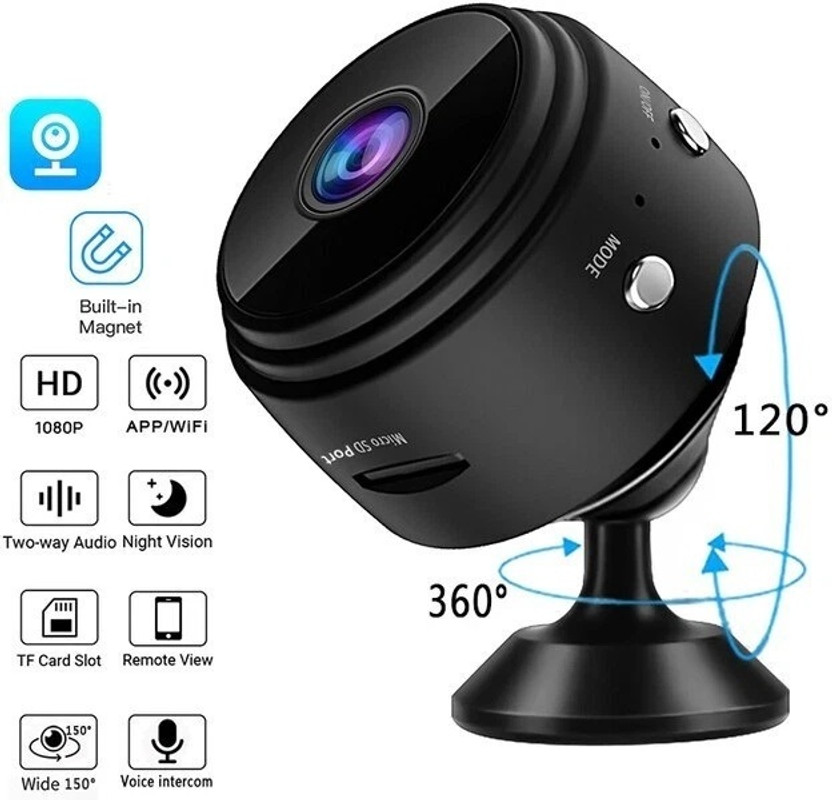 SIOVS Spy CCTV with Mobile Monitoring – 1080P HD, WiFi Wireless, Rechargeable Security Camera(64 GB, 1 Channel)