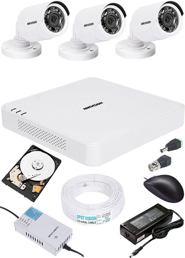 HIKVISION FULL HD DVR 2MP 3BULLET WITH 500GB HDD COMBO KIT Security Camera(500 GB, 4 Channel)