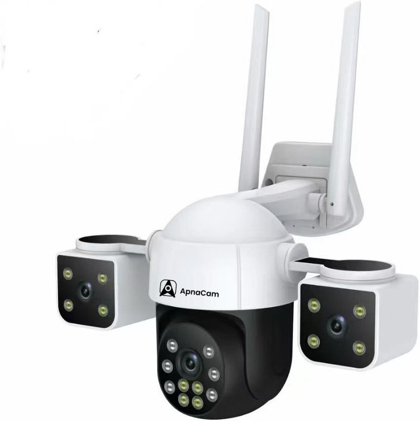 ApnaCam 8+8+8MP 3 Lens 4G SIM CARD PTZ Camera IP 360 Dome Human Tracking Outdoor CCTV Security Camera(4 Channel)