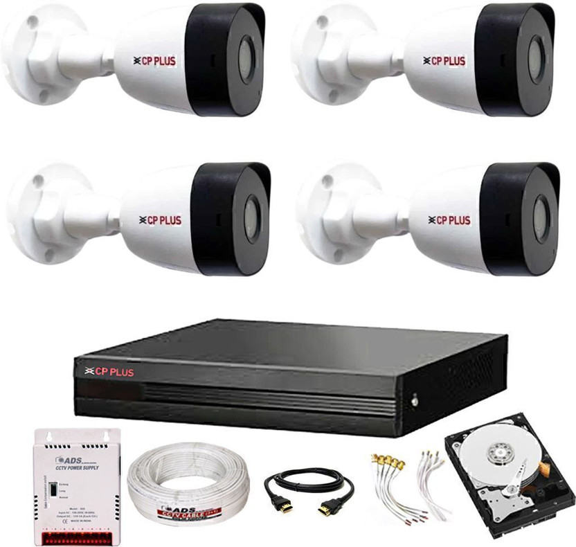 CP PLUS 4CH hibrid' DVR 1080p,4BULLET CAMERA WITH 1TB HDD COMBO KIT Security Camera(1 TB, 4 Channel)