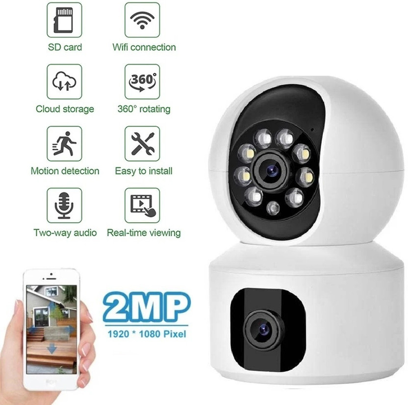SIOVS CCTV 1080P PTZ Camera with WiFi, Motion Alerts, IR Night & Audio System Security Camera(128 GB, 1 Channel)