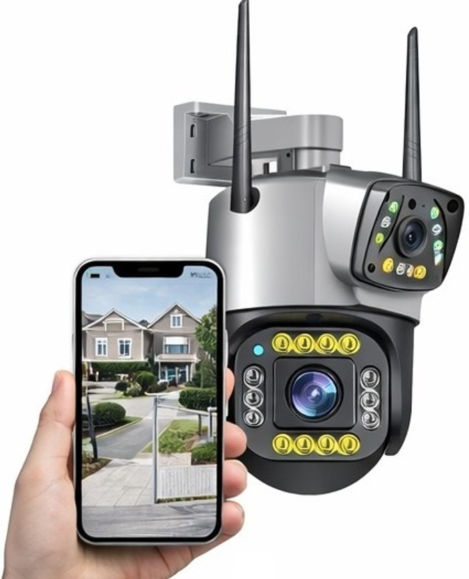 OSQD 5+5MP WiFi Dual Lens FHD PTZ CCTV Camera 360° View Mobile Monitoring Security Camera(128 GB, 1 Channel)