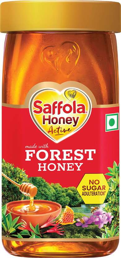 Saffola Honey Active, Made with Forest Honey, Pure Honey, No sugar adulteration(500 g)