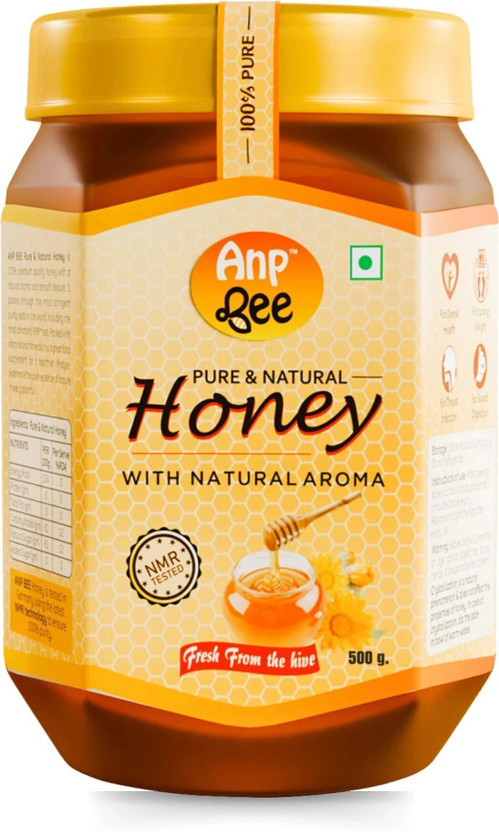 ANP BEE Raw Unpasteurized Pure Honey 500g Pack | NMR Tested I Unfiltered Honey(500 g)