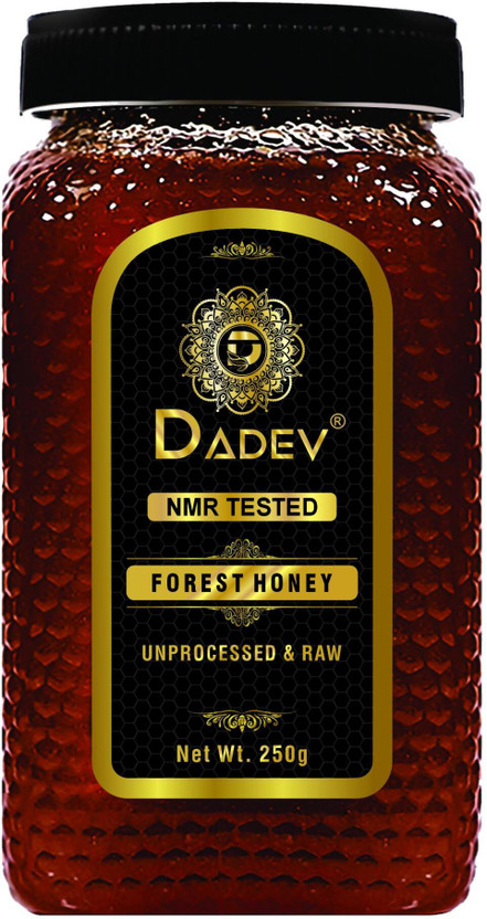 DADEV Honey NMR Tested 100% Pure Unprocessed Organic Raw Forest -GLASS JAR(250 g)