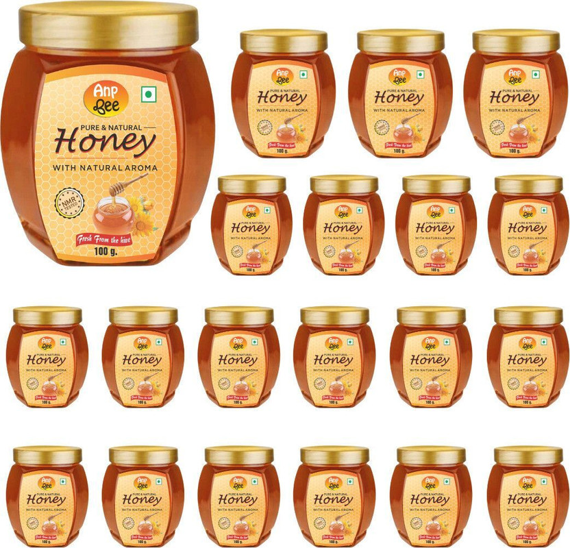 ANP BEE 100% Pure, Raw Unpasteurized Natural Honey I NMR Tested, Unprocessed, Unfiltered(20 x 100 g)