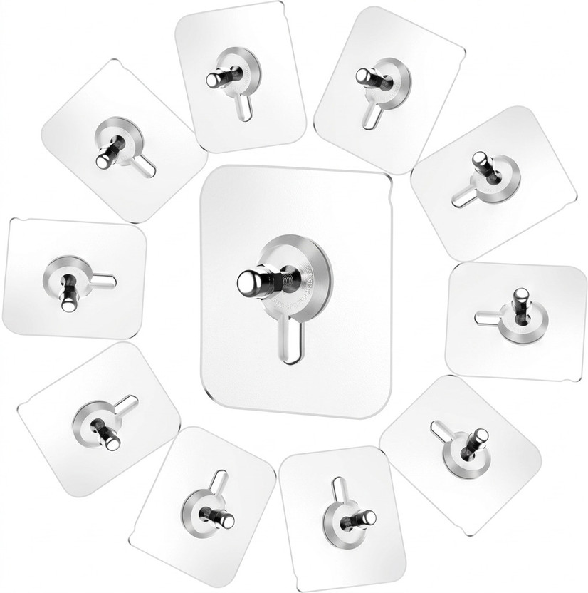 sangot enterprises Sangot Punch-Free Wall-Mounted Screw Hook 10 Pcs., 10 Wall Screw Hook Sticker. Hook 10(Pack of 10)